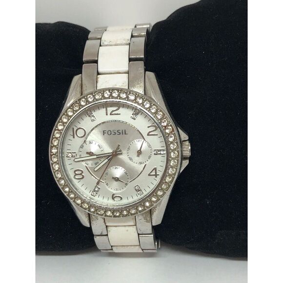 Fossil ES3526 Unisex Stainless Steel Analog Dial Quartz Genuine Watch Bb268 - Picture 1 of 9